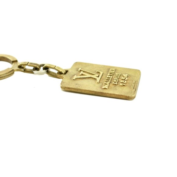LOUIS VUITTON "Malletier Depuis LV" Logo Key Chain - Picture 9 of 9